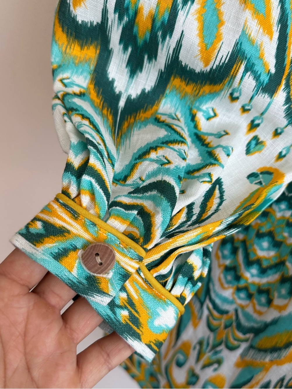 NWOT Farm Rio Tropical Tapestry Playsuit Romper Linen Size S - Picture 6 of 10